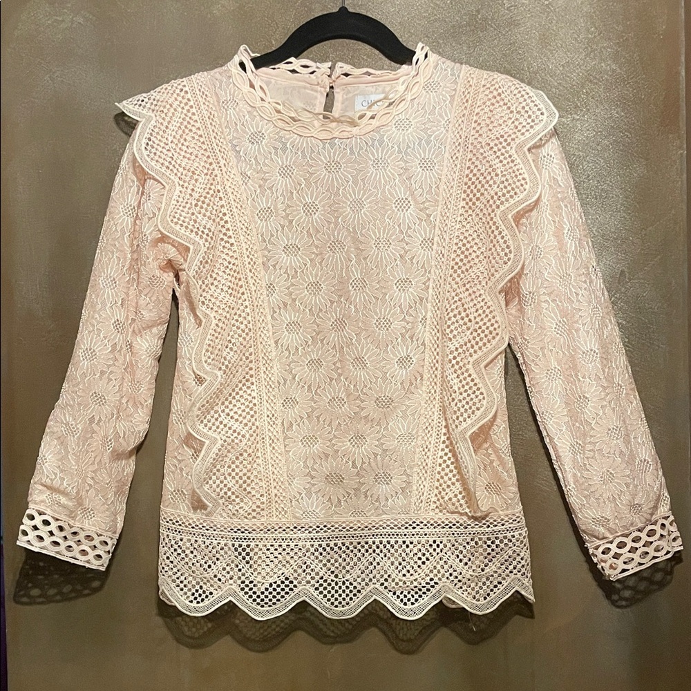 Chicwish Lace Blouse - pink